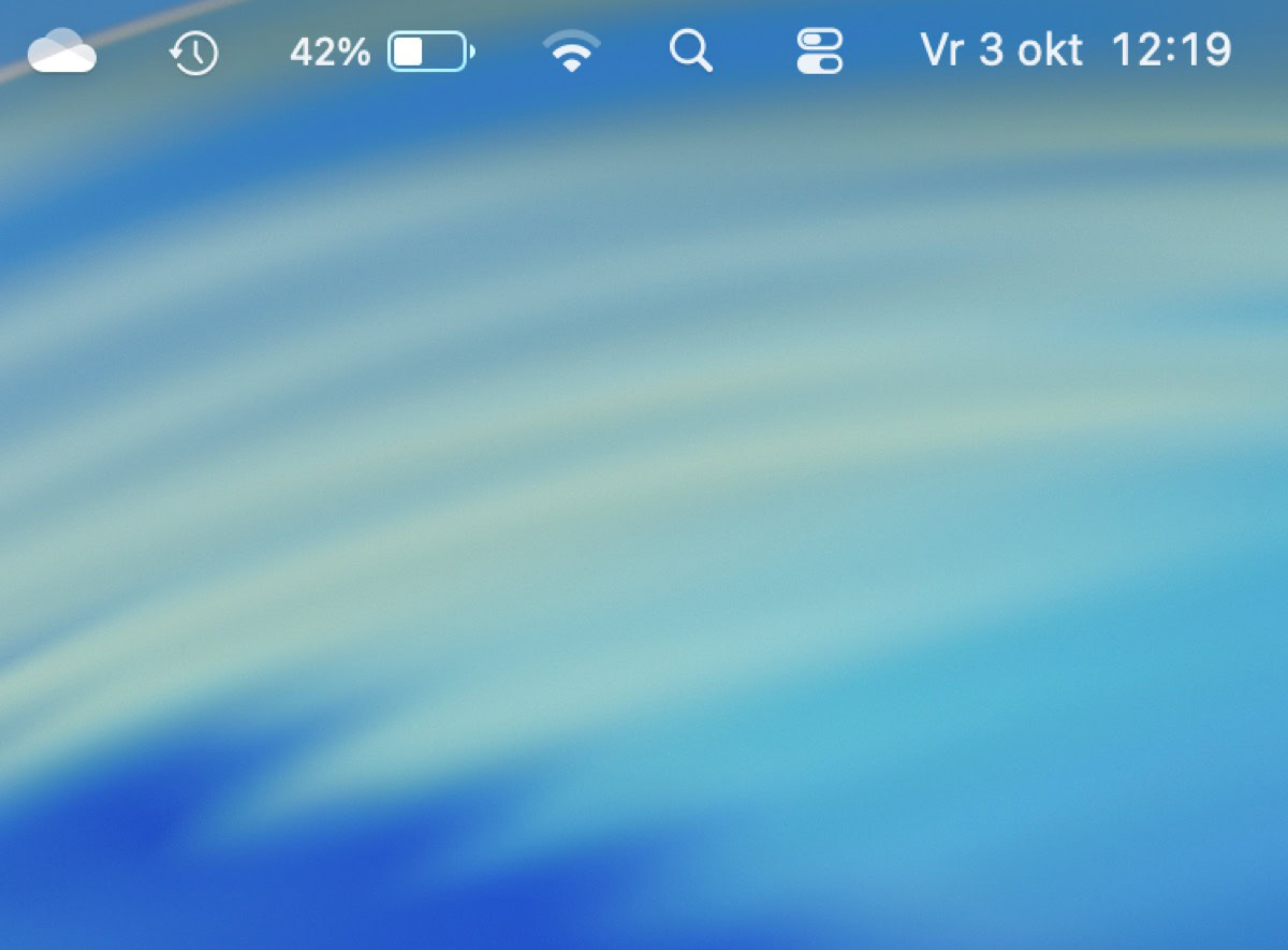 Icoontje voor Bedieningspaneel in menubalk