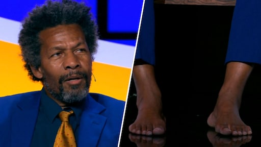 Oogappels-acteur Mike Libanon verschijnt met blote voeten in De Slimste Mens: 'Ik heb dit nodig'