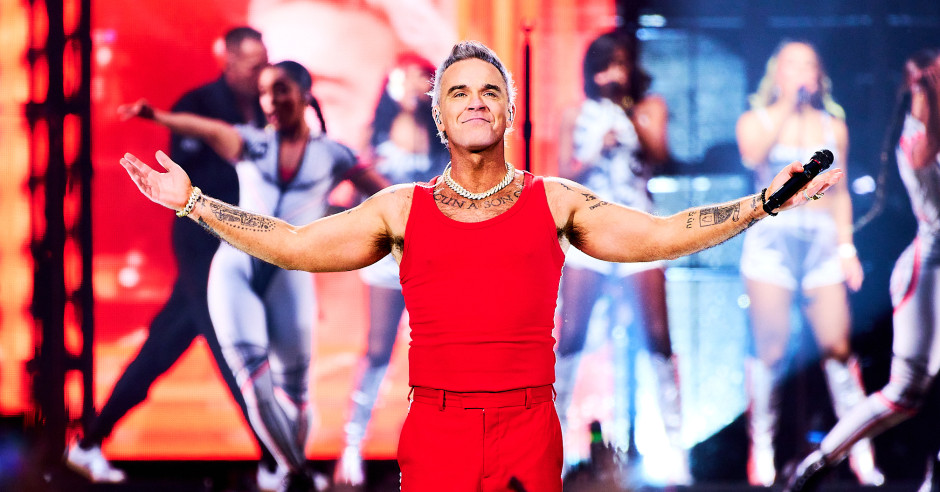Exclusieve headlineshow Robbie Williams tijdens Live Is Live in Antwerpen