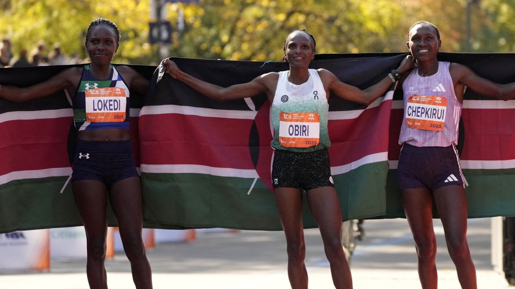 Hassan en Nageeye bijten zich stuk op marathon New York, Kenianen heersen