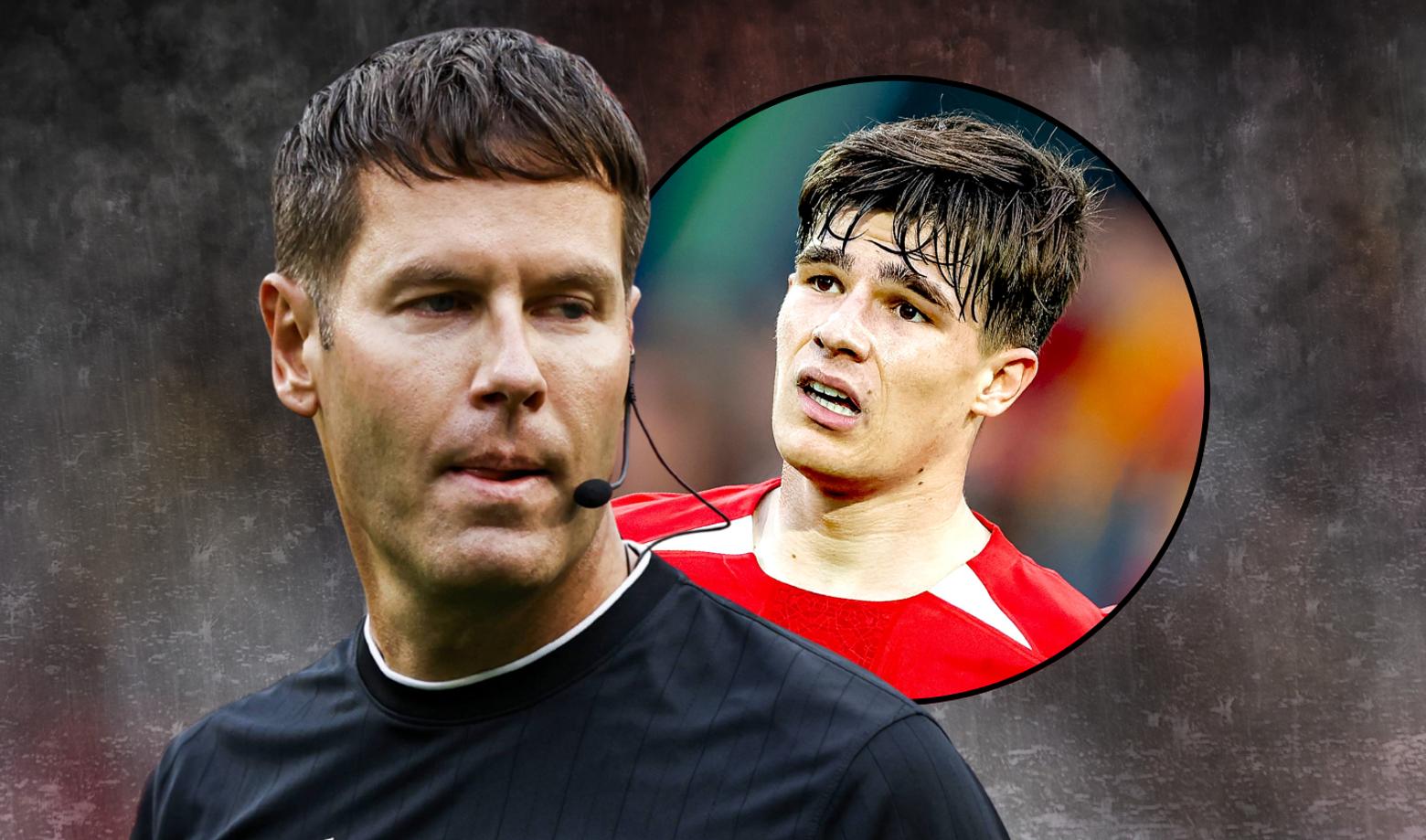 Danny Makkelie krijgt forse kritiek, nadat hij AZ-verdediger Wouter Goes een duw geeft