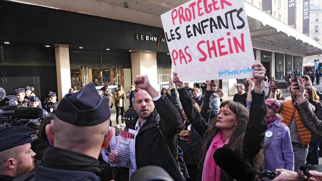 Protest bij opening eerste winkel van fast fashiongigant Shein in Parijs