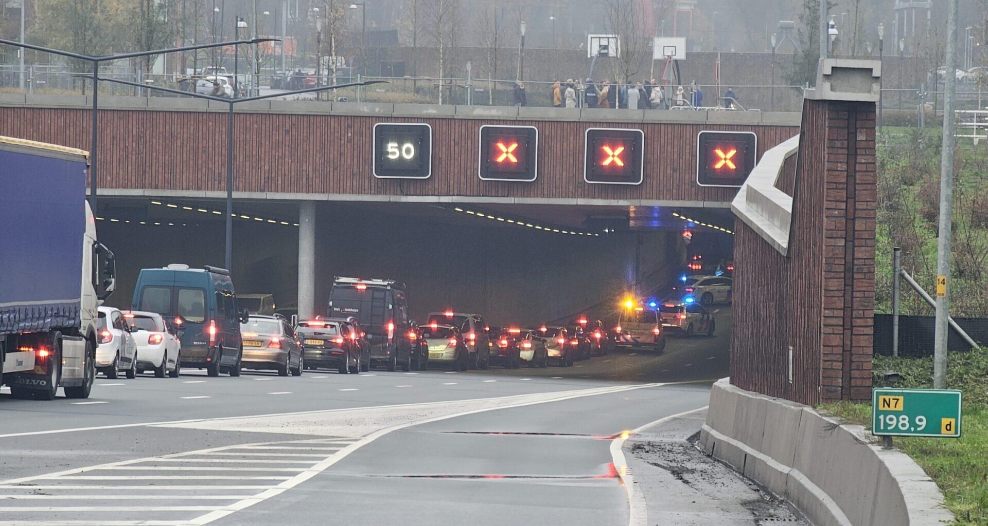 Ongeval in de tunnel van N7 (update)