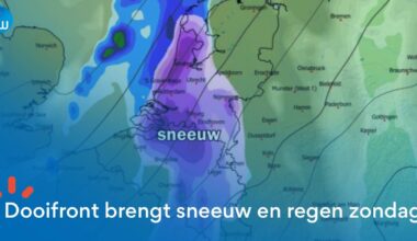 Dooifront brengt sneeuw en regen op zondag