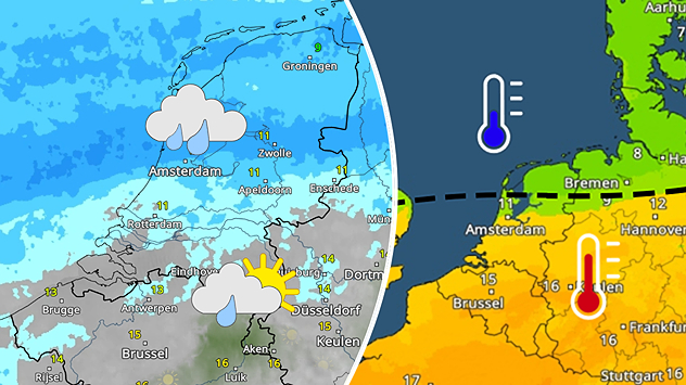 Vrijdag regionaal veel regen door een luchtmassagrens