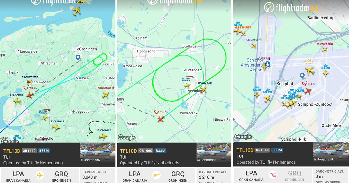 112-nieuws maandag 24 november: TUI-vliegtuig op weg naar Eelde wijkt uit naar Schiphol: 'Mist'