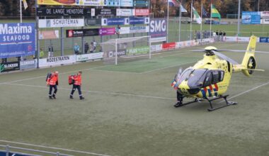 Traumahelikopter landt op voetbalveld, vrouw gereanimeerd