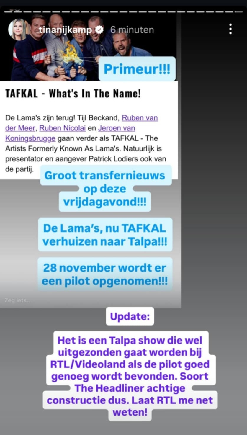 Tina's TAFKAL nieuws