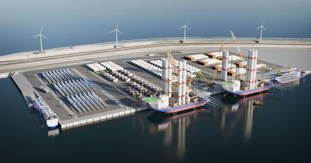 Nieuwe terminal ter grootte van 90 voetbalvelden voor windmolens op zee