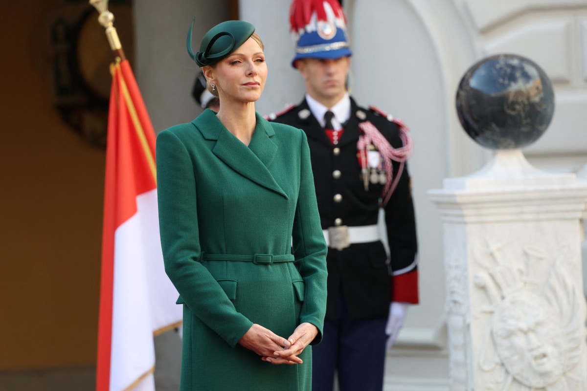 Charlene in every inch a princess tijdens bezoek president Portugal