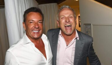 Gerard Joling (links) en Gordon tijdens de seizoenspresentatie van RTL in 2017. Het iconische tv-duo heeft al jaren ruzie en geen contact. 