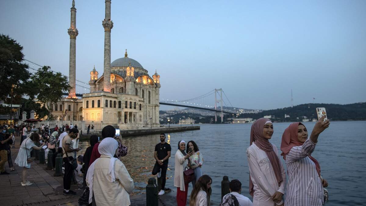 De brug over de Bosphorus in de wijk Ortakoy.