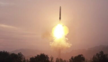 Noord-Korea test vaker raketten. Beeld van een test in november 2024.