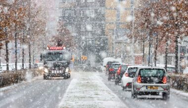 Code geel is van kracht omdat het glad kan worden door sneeuw.