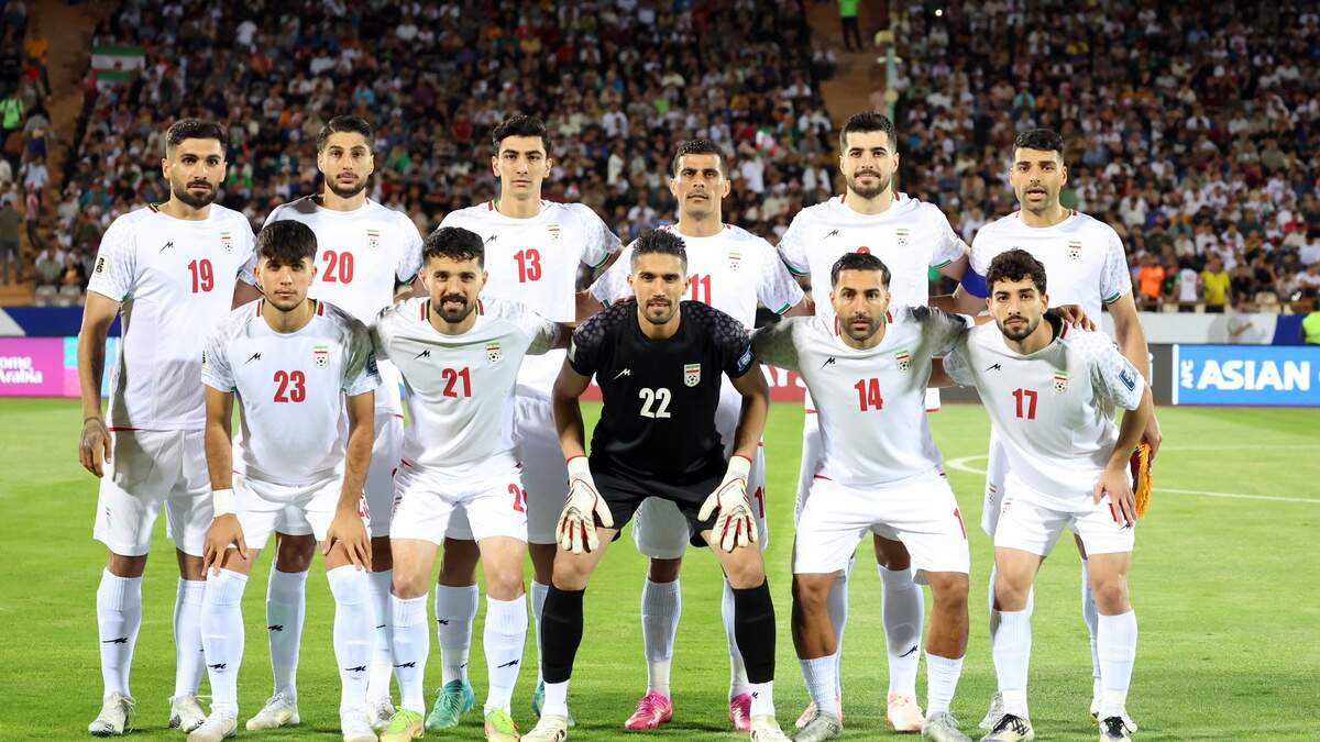 Het elftal van Iran dat in juni het WK voetbal bereikte.