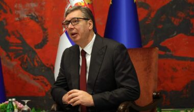 De Servische president Aleksandar Vucic.