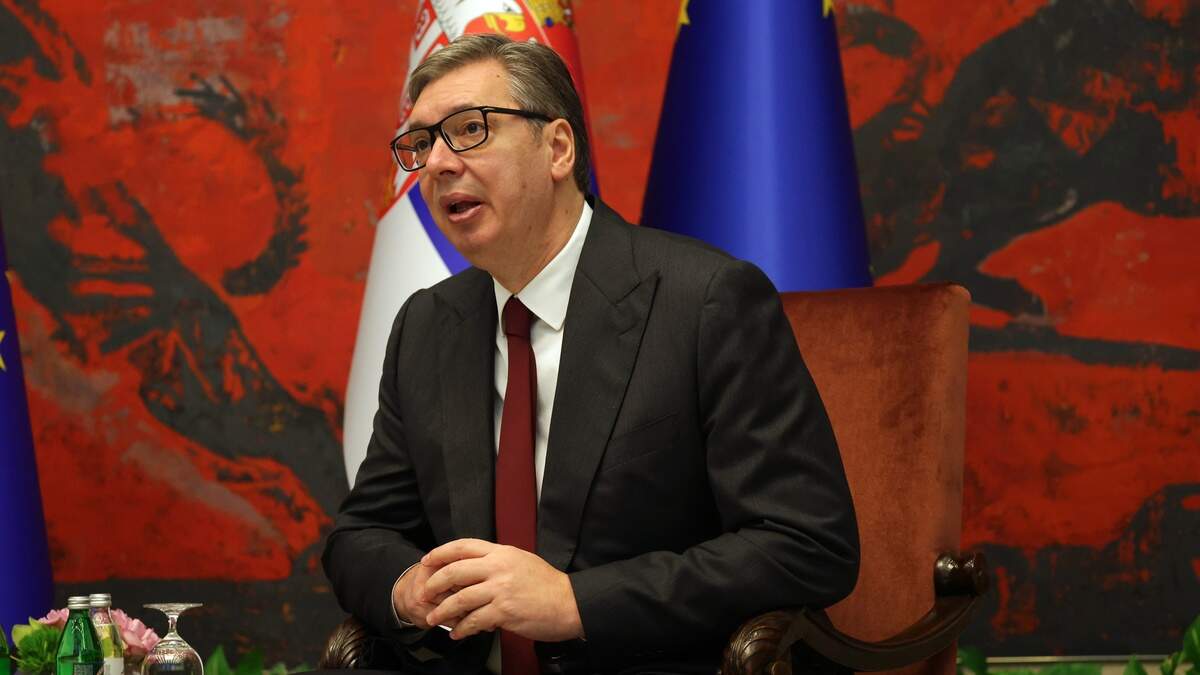 De Servische president Aleksandar Vucic.