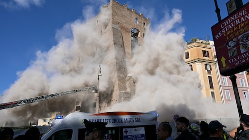 Middeleeuwse toren in Rome deels ingestort, meerdere gewonden