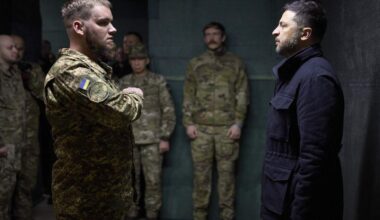 Zelenski tijdens zijn bezoek aan de regio.