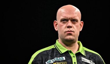 Michael van Gerwen baalt.