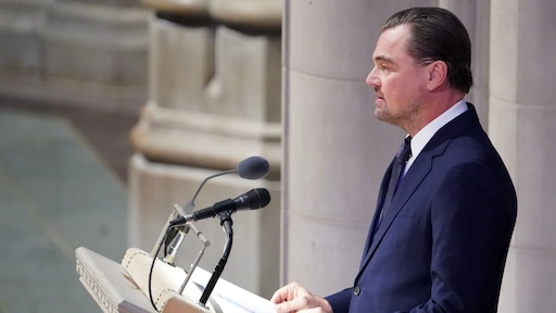 Leonardo DiCaprio spreekt tijdens herdenkingsdienst Jane Goodall