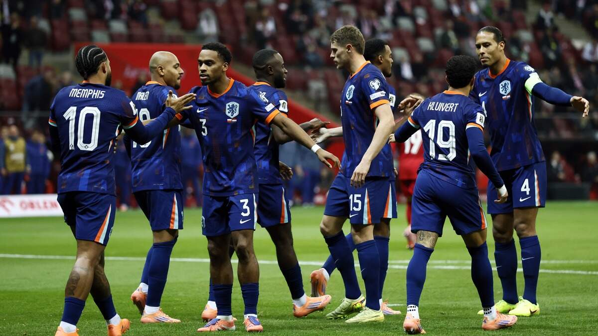 Oranje juicht na de 1-1.