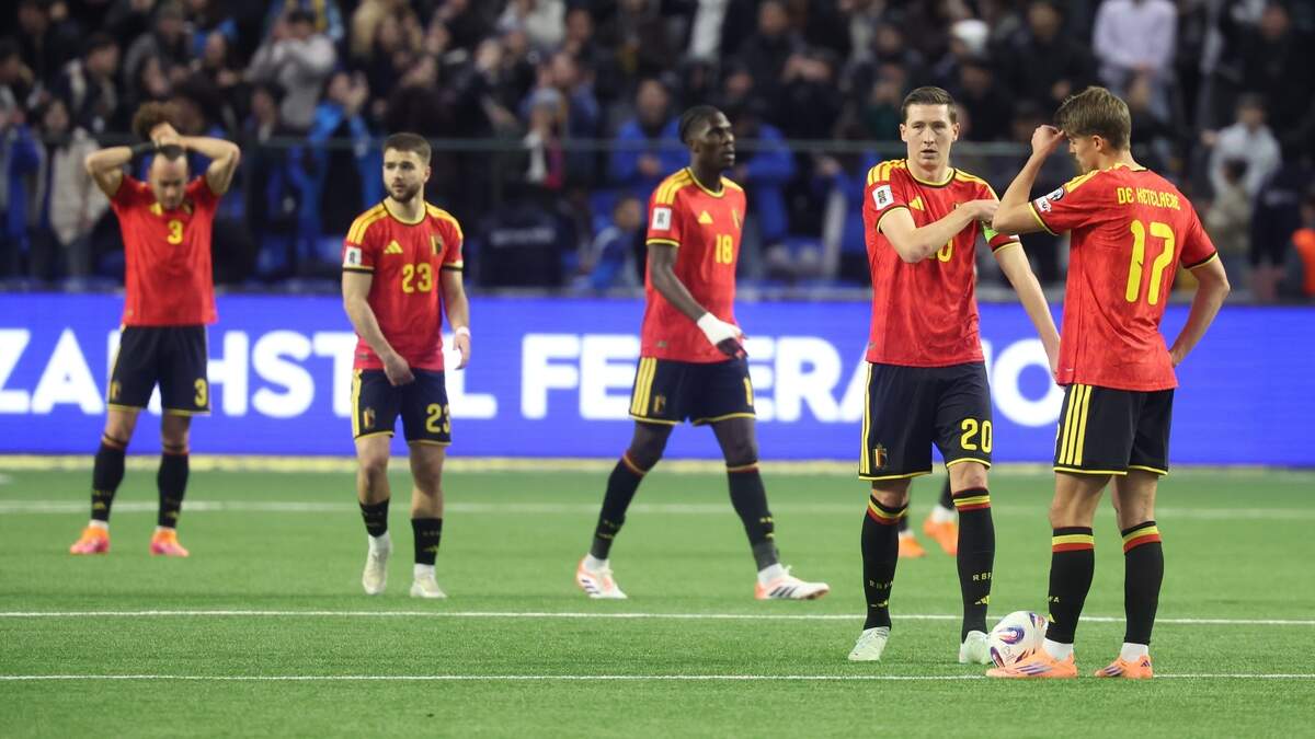 Telurstelling na de tegengoal bij de Belgen. De ploeg blijft in Kazachstan steken op 1-1.