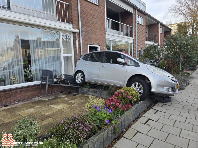Automobilist parkeert auto tegen gevel