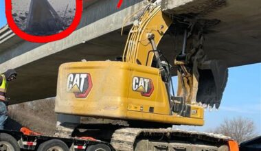 Lading gaat dwars door het viaduct