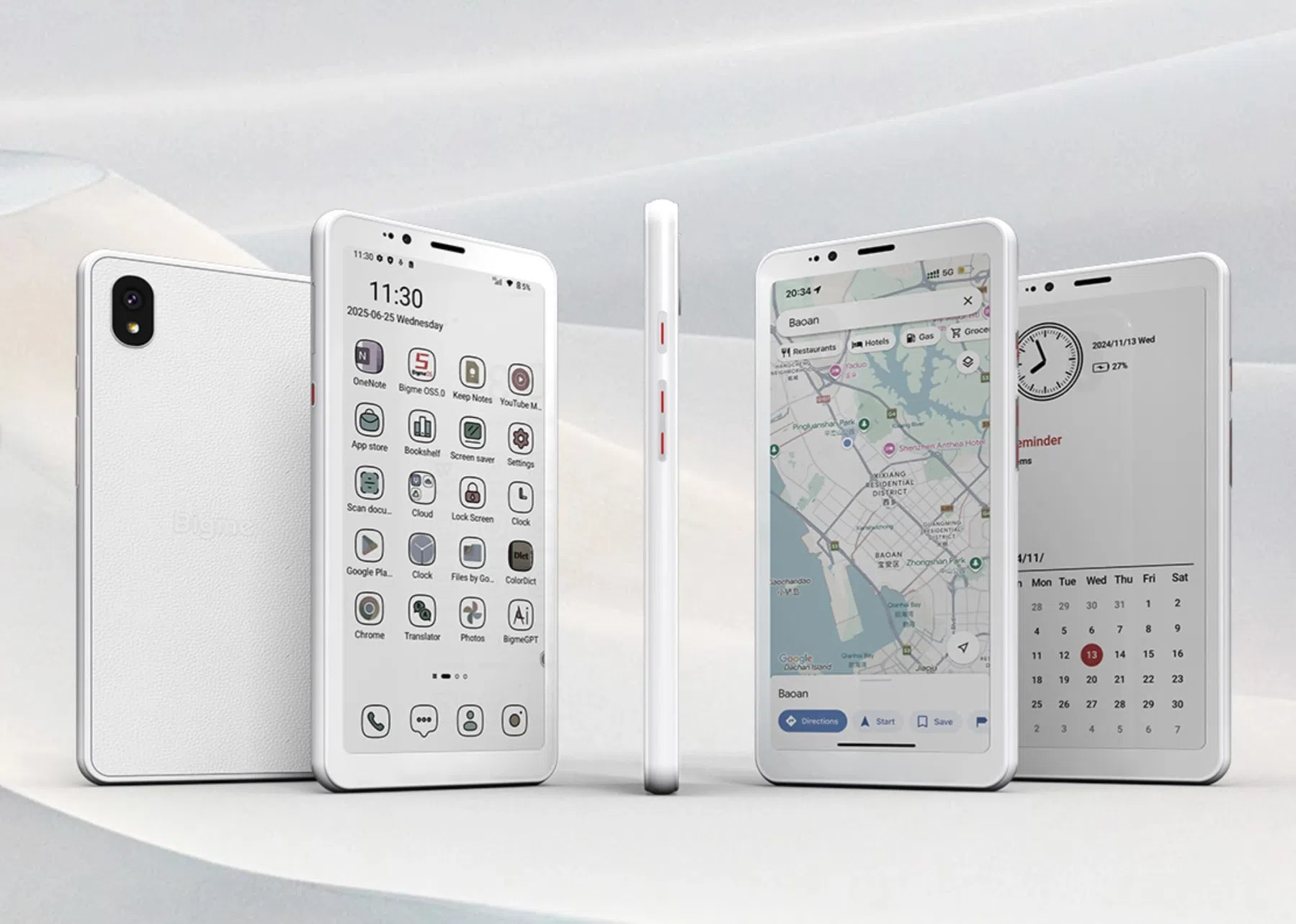 De twee verschillende e-ink Android-smartphones