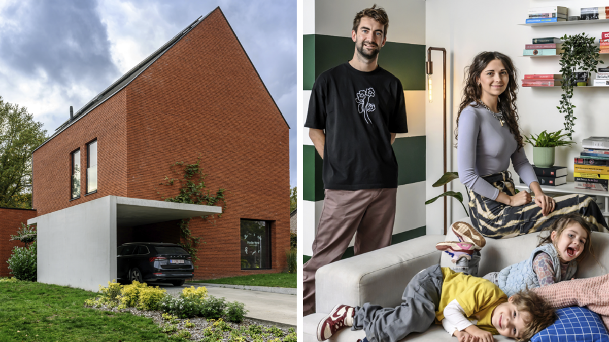 Lien (35) en Sam (36) ontwierpen hun kleurrijke nieuwbouwwoning zelf: “Een huis zoals dat van oma, maar dan met een moderne toets”