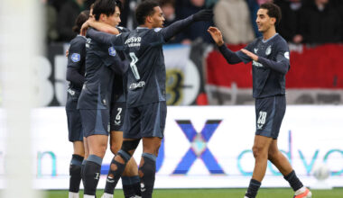 Vreugde bij Feyenoord na de openingstreffer van Ueda.