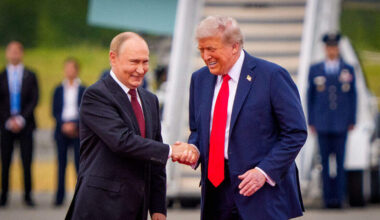 De Amerikaanse president Donald Trump en de Russische president Vladimir Poetin.