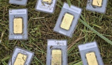 De goudstaven waren afzonderlijk in plastic verpakt.