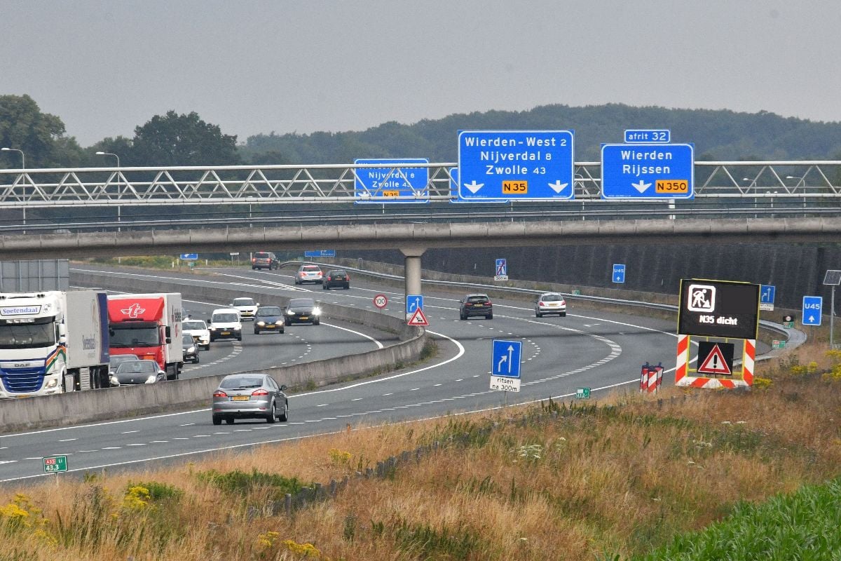 Moet je van Almelo richting Zwolle? N35 gaat 2 dagen dicht bij Wierden