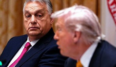 De Hongaarse premier Viktor Orbán en Amerikaanse president Donald Trump in het Witte Huis.