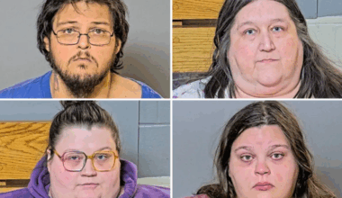 Boven: Walter en Melissa Goodman. Onder: Savanna Lefever en Kayla Stemler.