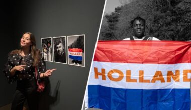 Neeltje van der Laar en haar winnende foto's in het Rijksmuseum (eigen beeld)