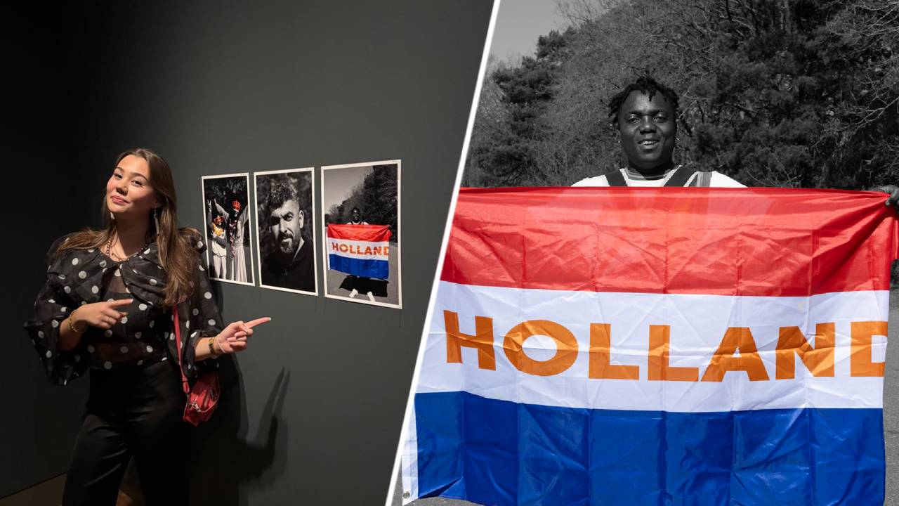 Neeltje van der Laar en haar winnende foto's in het Rijksmuseum (eigen beeld)