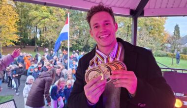 Harrie Lavreysen werd gehuldigd in Luyksgestel (foto: Leon Voskamp).