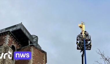 Gouden Trudobeeld torent weer uit boven Sint-Truiden na restauratie