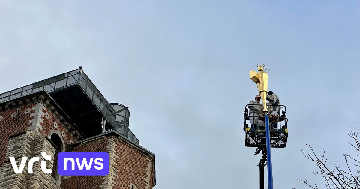 Gouden Trudobeeld torent weer uit boven Sint-Truiden na restauratie