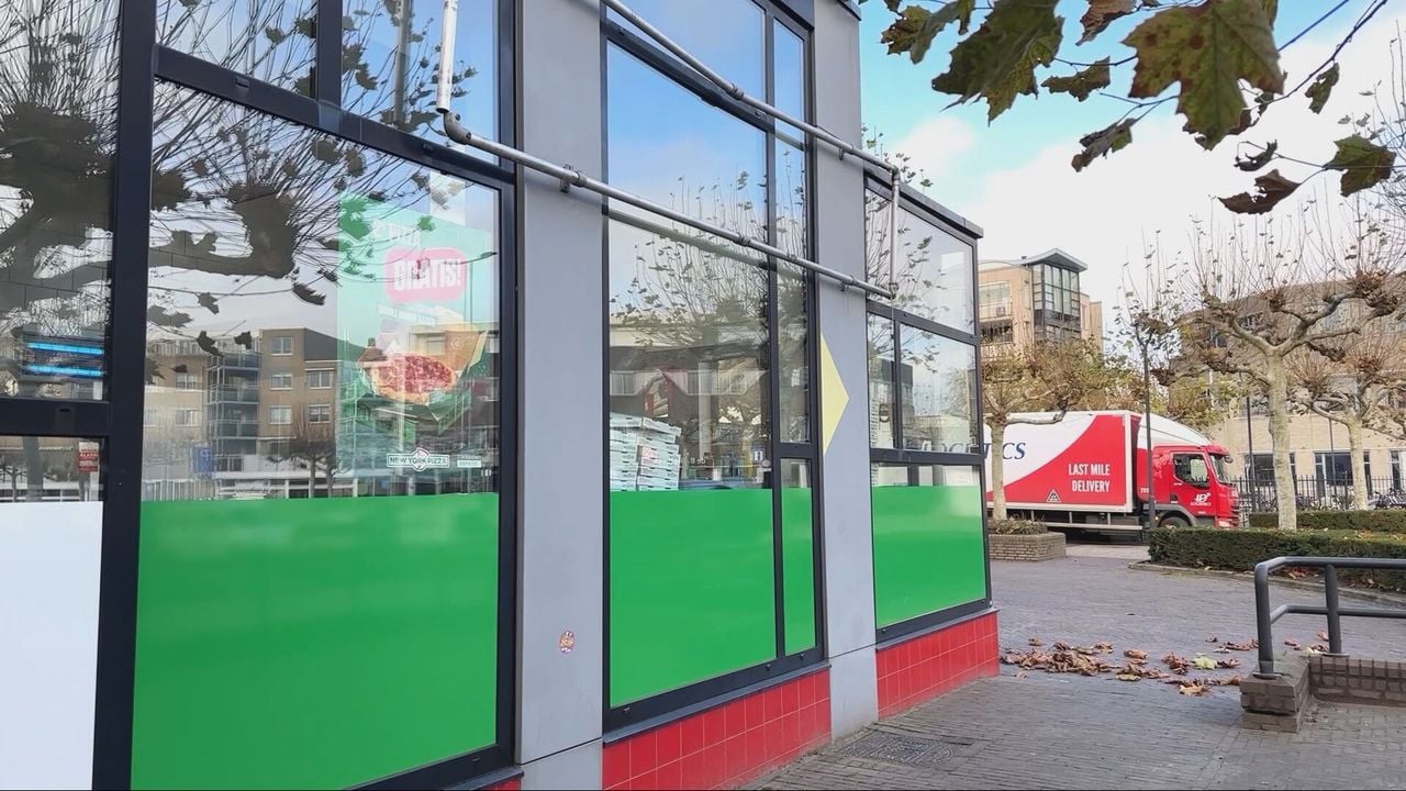 Het paviljoen dat is geïnspireerd op een van de abstracte schilderijen van Mondriaan. 