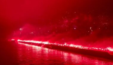 Nijmegen kleurt knalrood voor jarig NEC: 'Niet voor herhaling vatbaar' - Omroep Gelderland