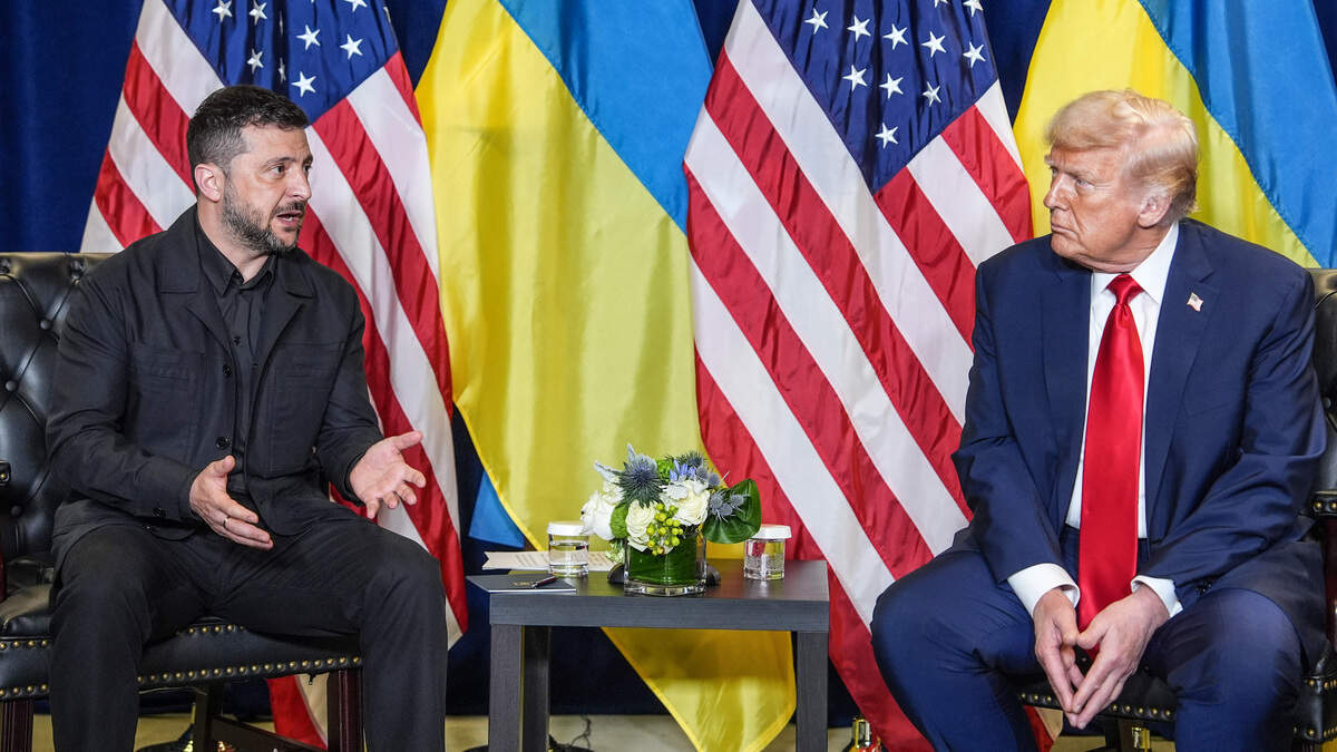 Volodimir Zelenski en Donald Trump in september.