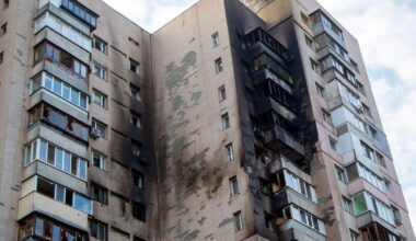 De sporen van de oorlog in Kiev.