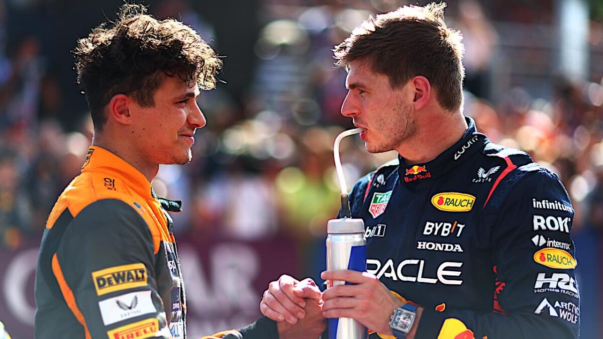 Max Verstappen en Lando Norris