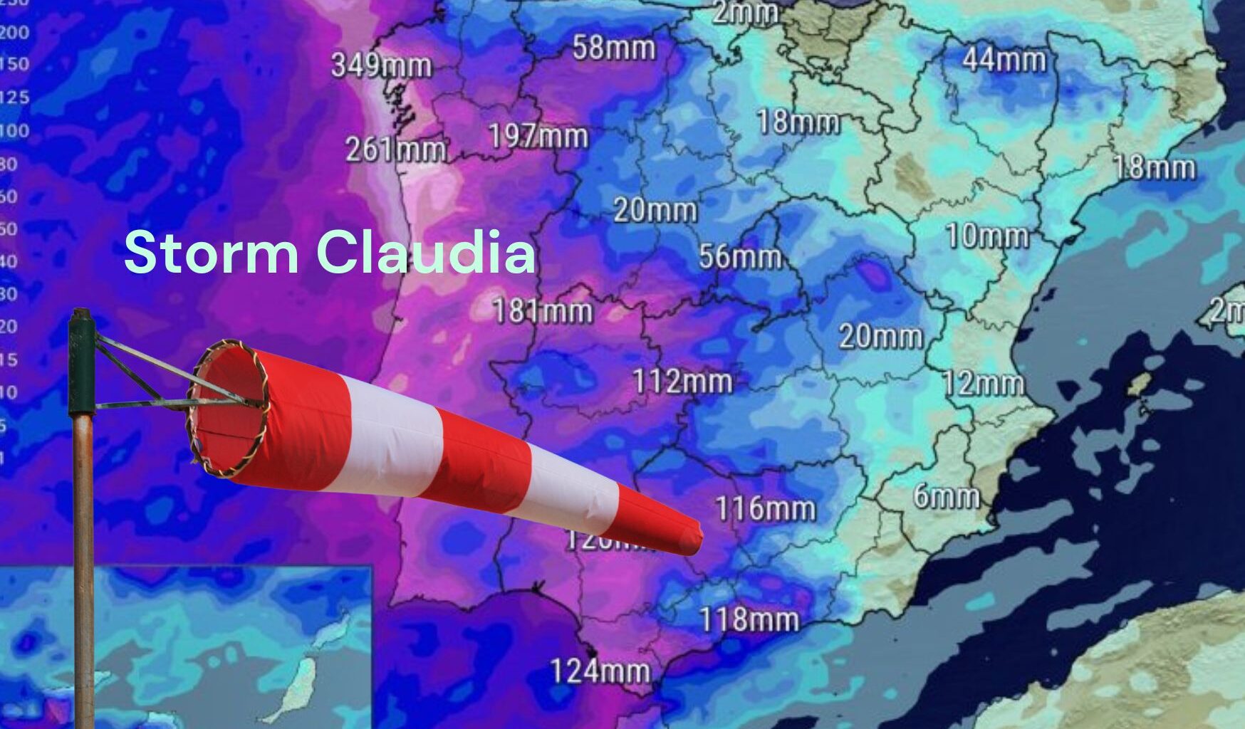 Storm Claudia heeft zwaar weer in petto voor Spanje