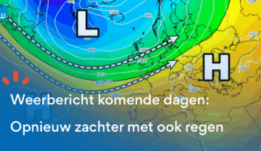 Weerbericht komende dagen: wisselvallig met opnieuw hogere temperaturen