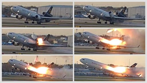 Nieuwe foto's vrachttoestel Louisville tonen hoe motor voor crash losraakt